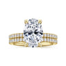 Twain - 14K Yellow Gold Oval Diamond Engagement Ring - 0.2 ct