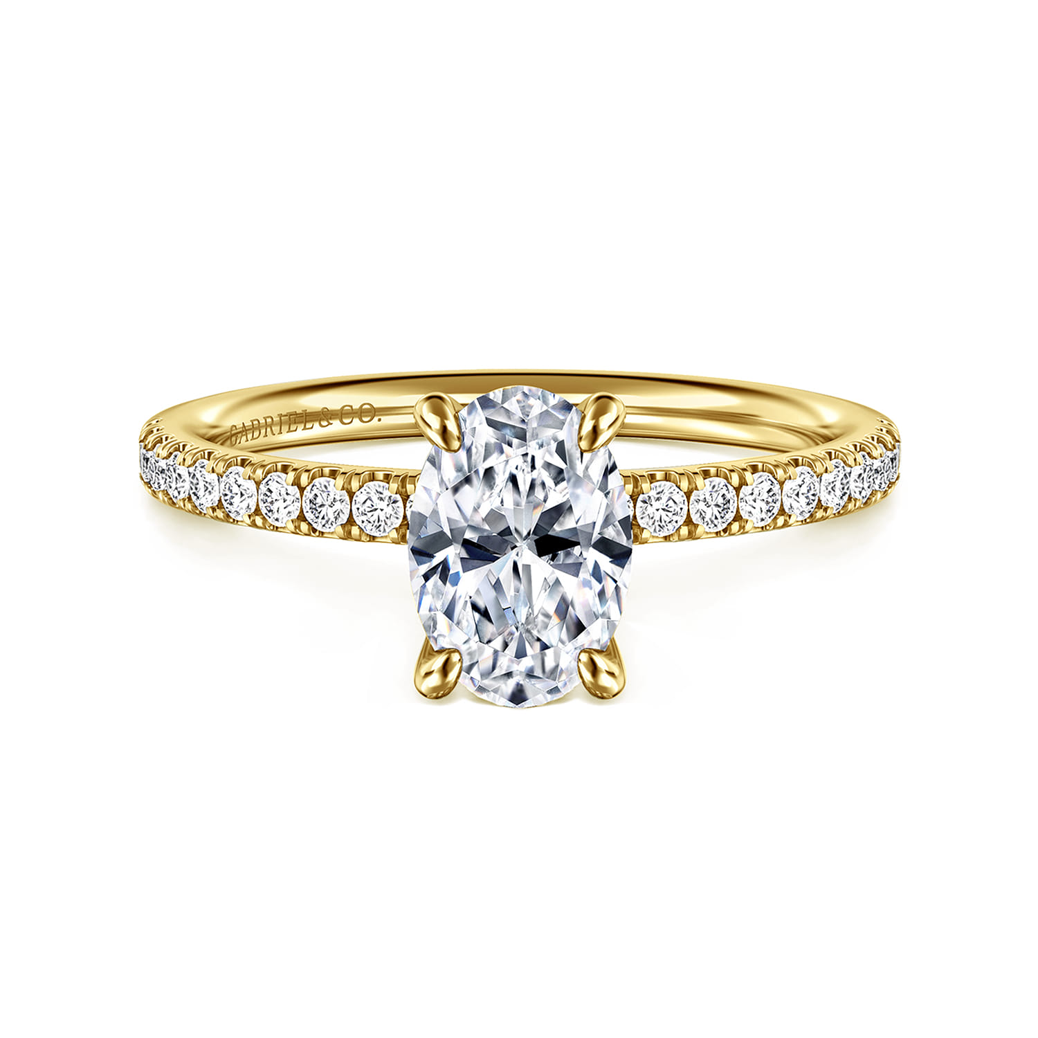 Twain - 14K Yellow Gold Oval Diamond Engagement Ring - 0.2 ct - Shot 1