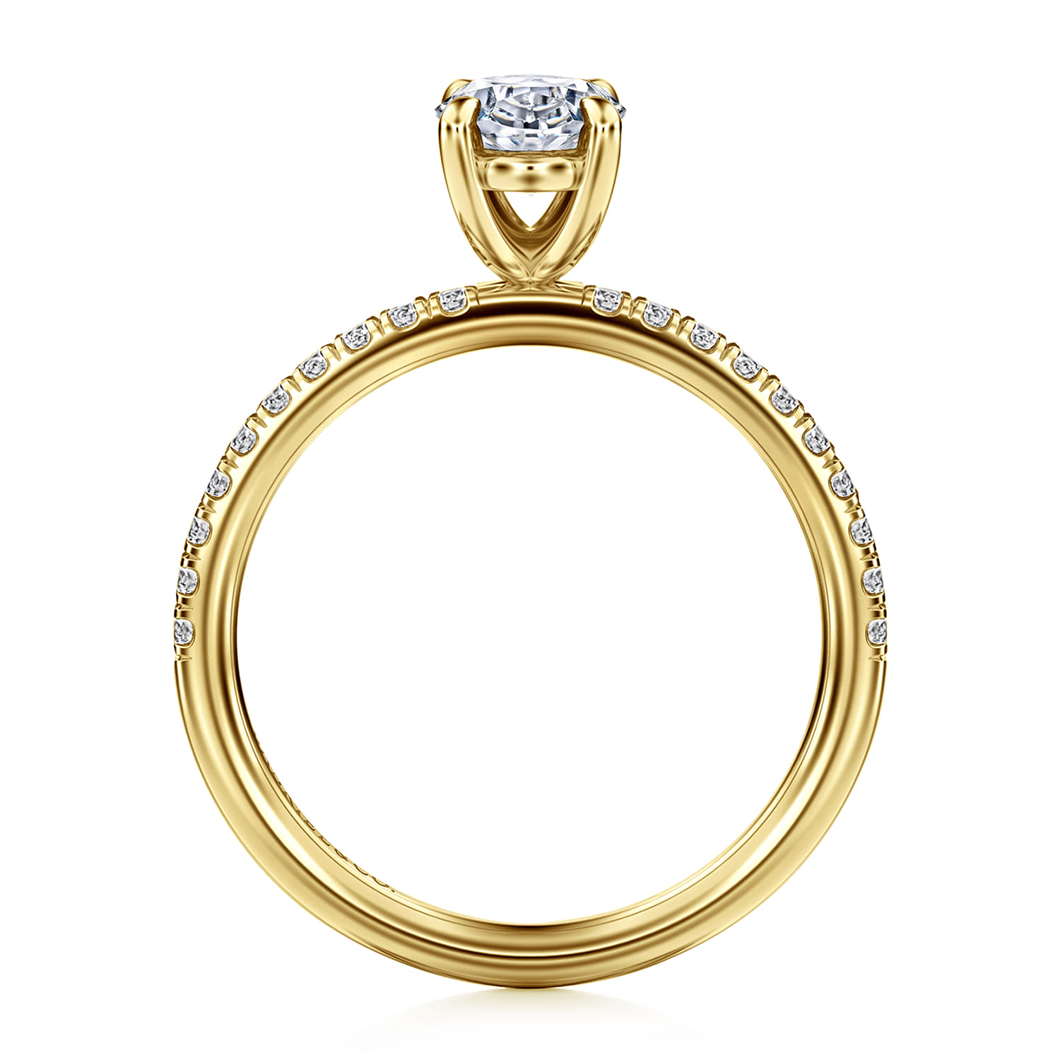 Twain - 14K Yellow Gold Oval Diamond Engagement Ring - 0.2 ct - Shot 2