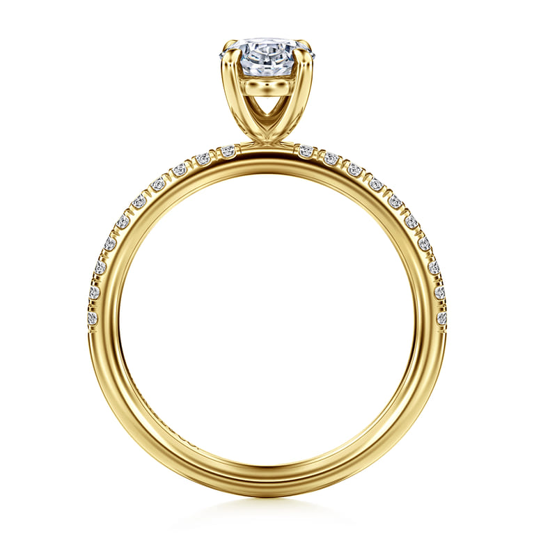 Twain - 14K Yellow Gold Oval Diamond Engagement Ring - 0.2 ct - Shot 2
