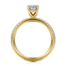 Twain - 14K Yellow Gold Oval Diamond Engagement Ring - 0.2 ct