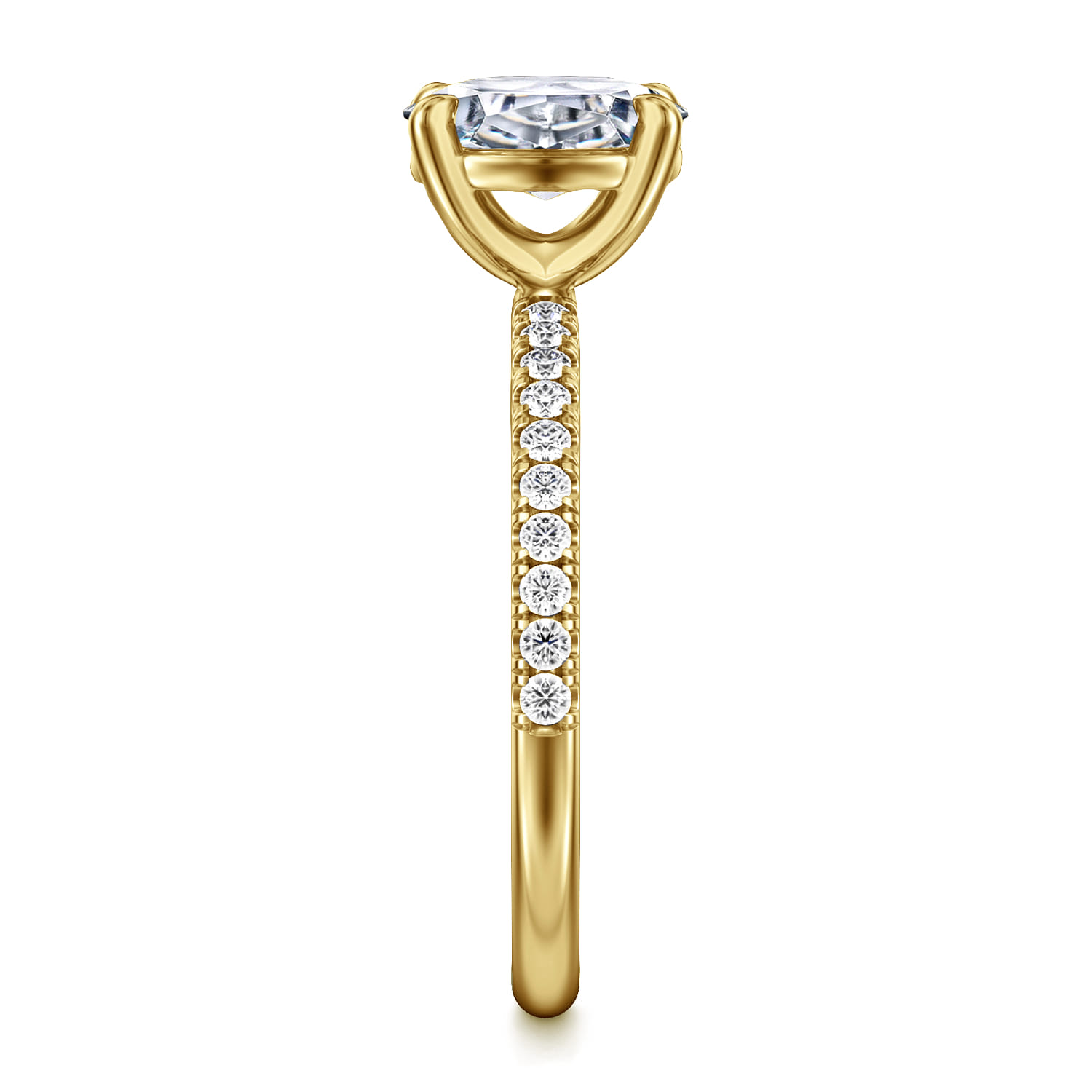 Twain - 14K Yellow Gold Oval Diamond Engagement Ring - 0.2 ct - Shot 4
