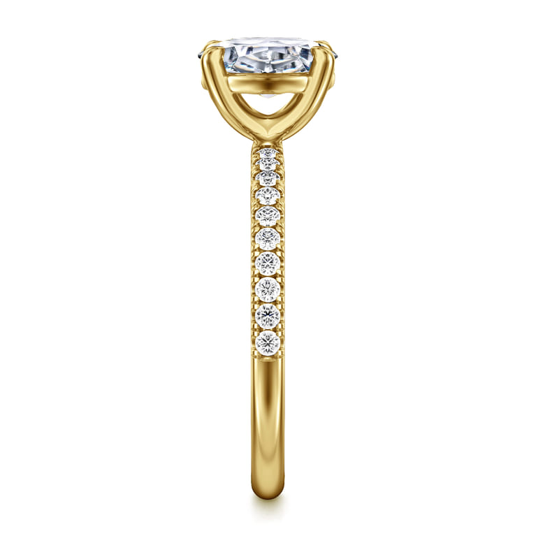 Twain - 14K Yellow Gold Oval Diamond Engagement Ring - 0.2 ct - Shot 4