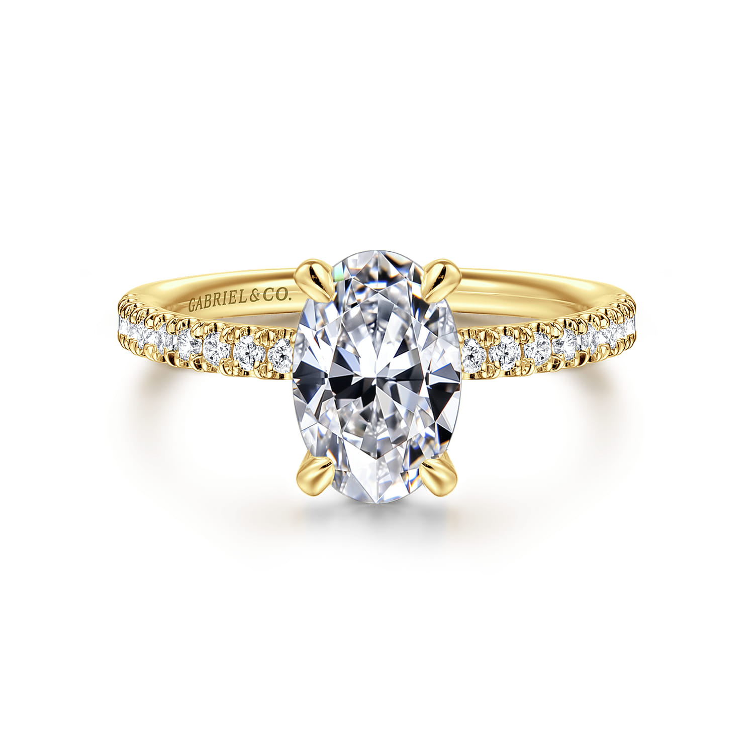 Twain - 14K Yellow Gold Oval Diamond Engagement Ring - 0.2 ct - Shot 1