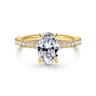 Twain - 14K Yellow Gold Oval Diamond Engagement Ring - 0.2 ct