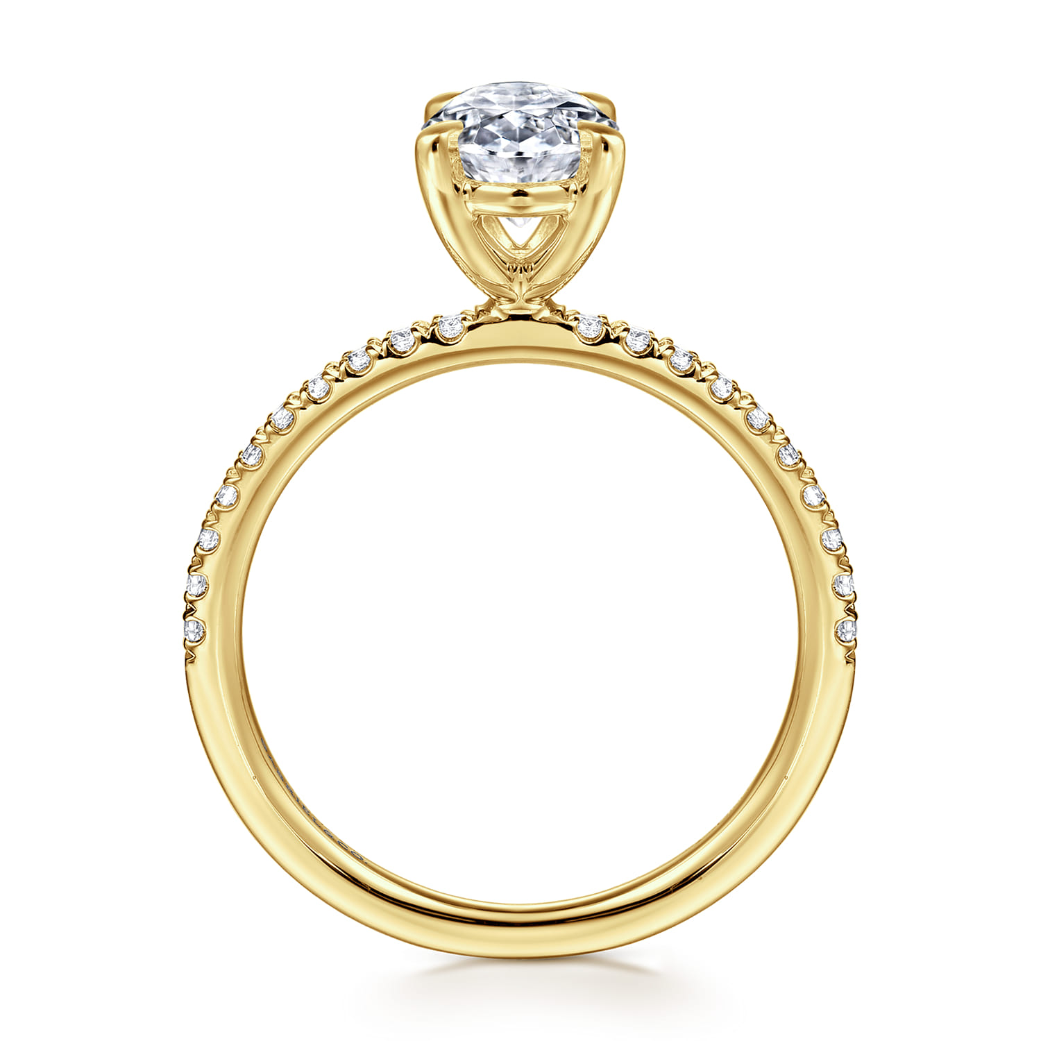 Twain - 14K Yellow Gold Oval Diamond Engagement Ring - 0.2 ct - Shot 2