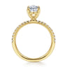 Twain - 14K Yellow Gold Oval Diamond Engagement Ring - 0.2 ct
