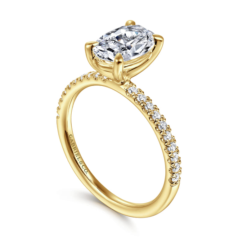Twain - 14K Yellow Gold Oval Diamond Engagement Ring - 0.2 ct - Shot 3