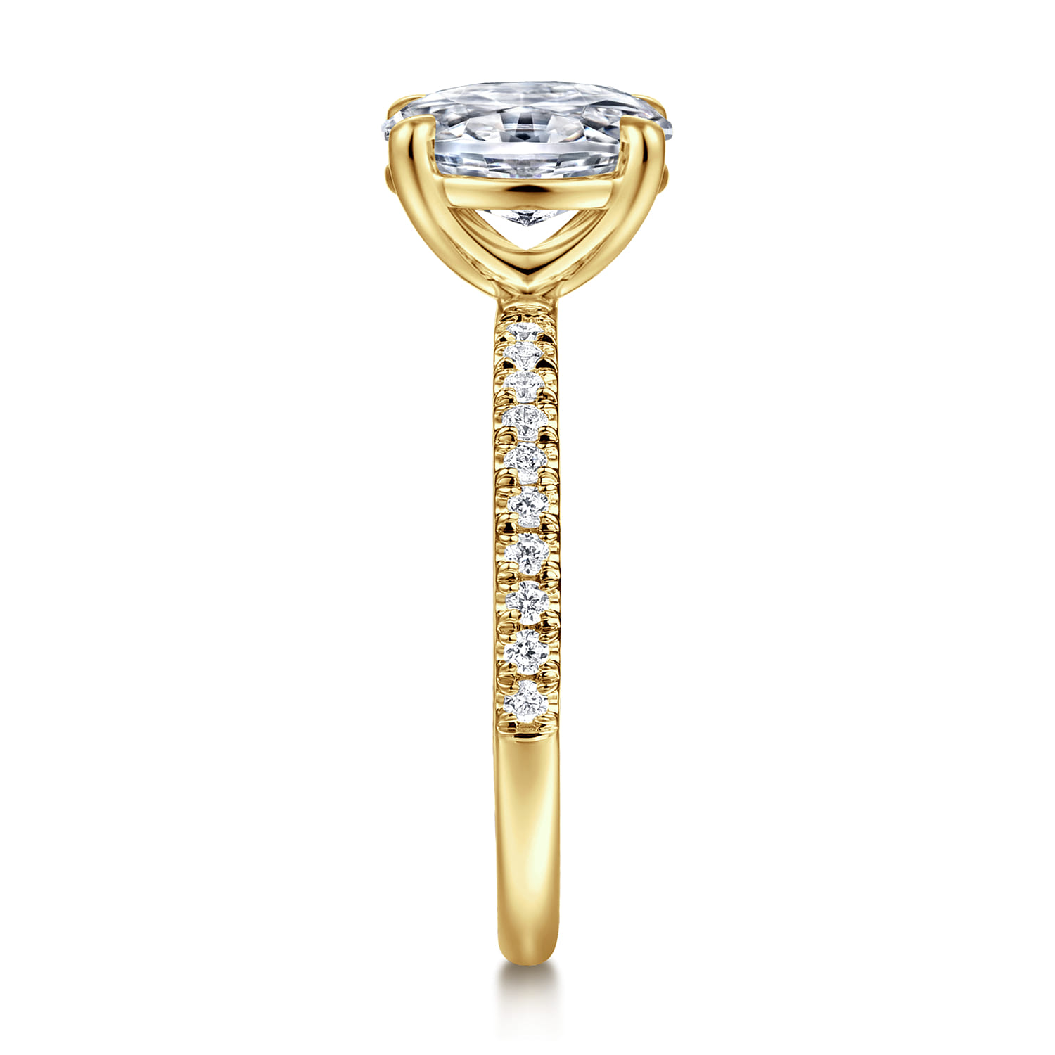 Twain - 14K Yellow Gold Oval Diamond Engagement Ring - 0.2 ct - Shot 4