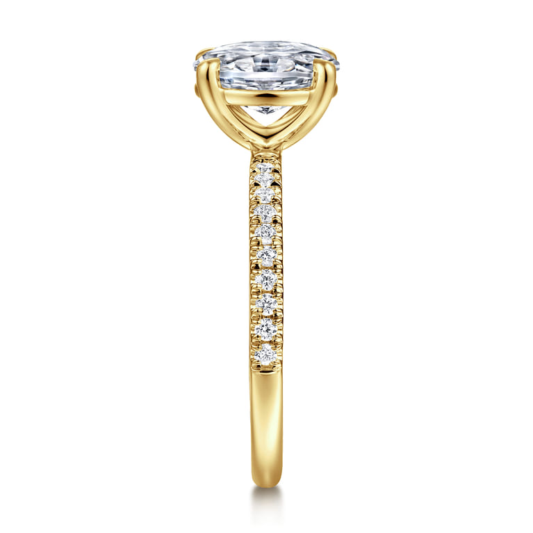 Twain - 14K Yellow Gold Oval Diamond Engagement Ring - 0.2 ct - Shot 4