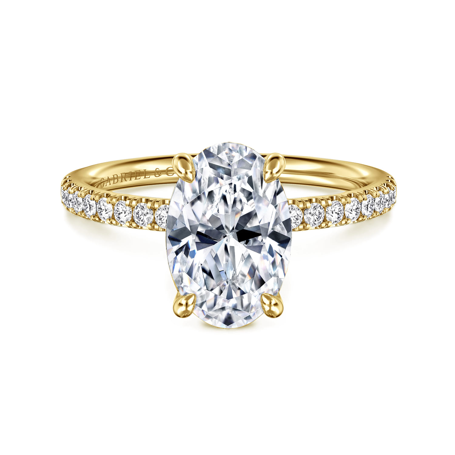 Twain - 14K Yellow Gold Oval Diamond Engagement Ring - 0.2 ct - Shot 1