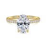 Twain - 14K Yellow Gold Oval Diamond Engagement Ring - 0.2 ct
