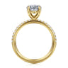 Twain - 14K Yellow Gold Oval Diamond Engagement Ring - 0.2 ct