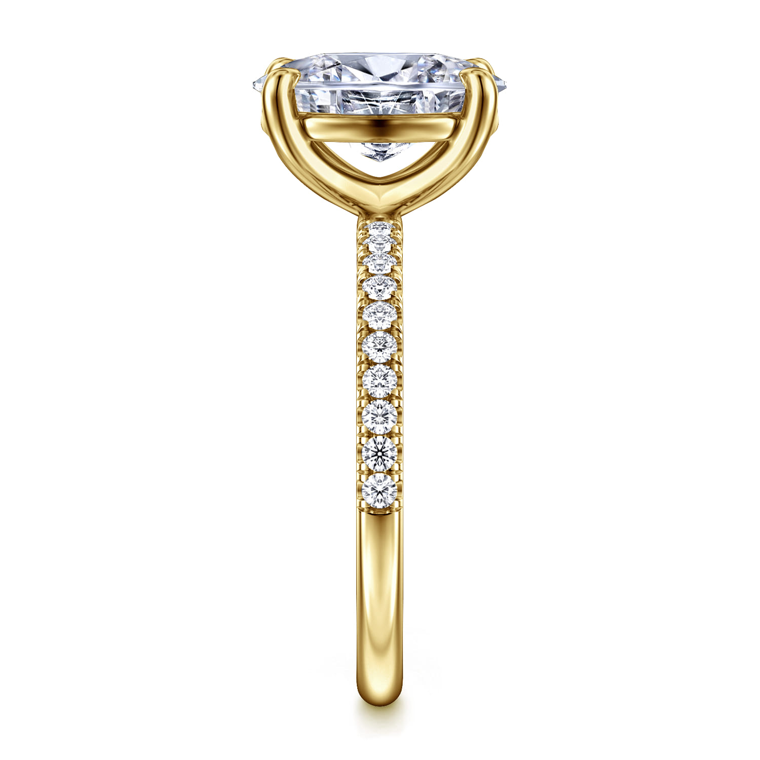 Twain - 14K Yellow Gold Oval Diamond Engagement Ring - 0.2 ct - Shot 4