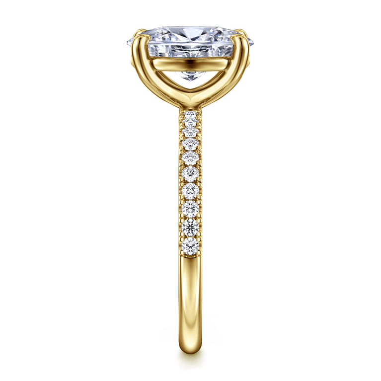 Twain - 14K Yellow Gold Oval Diamond Engagement Ring - 0.2 ct - Shot 4