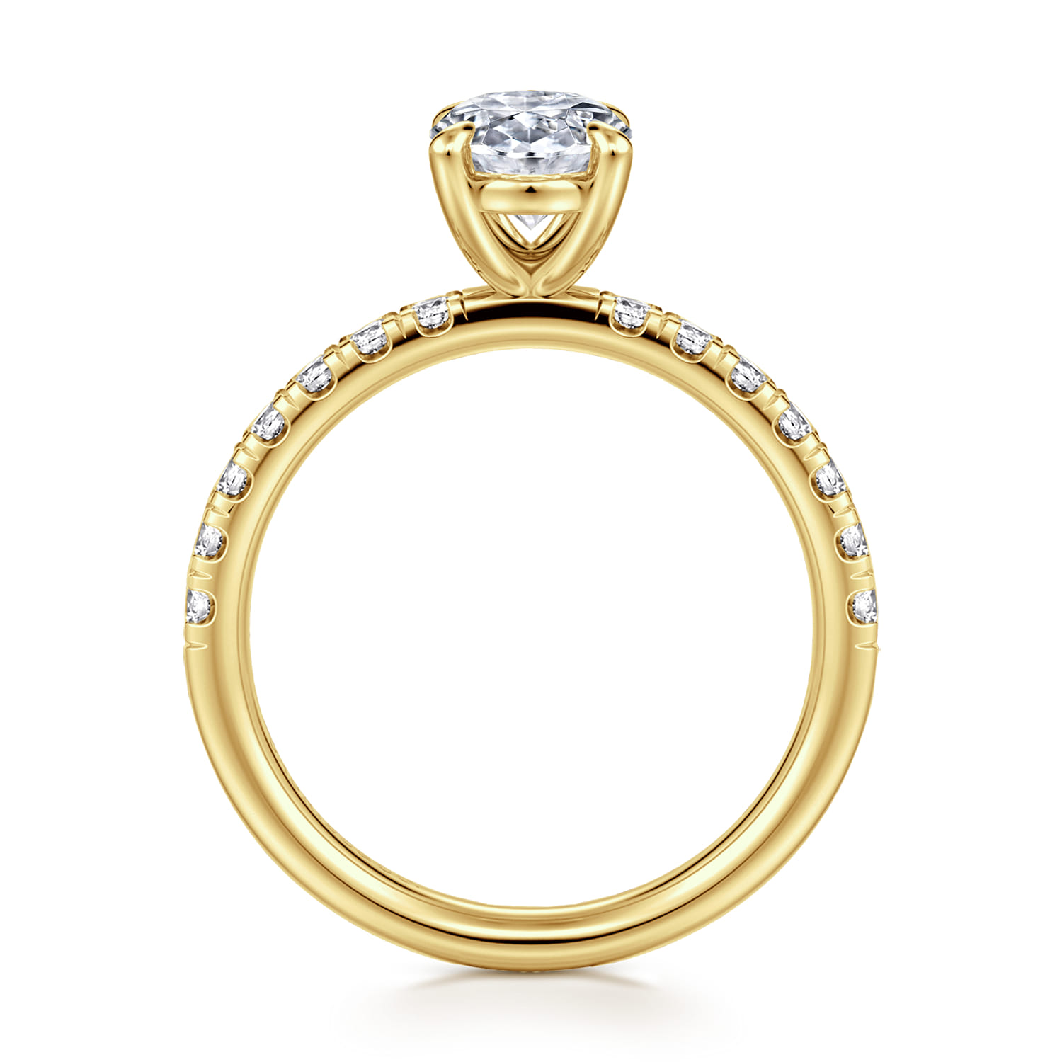 Winslow - 14K Yellow Gold Oval Diamond Engagement Ring - 0.35 ct - Shot 2