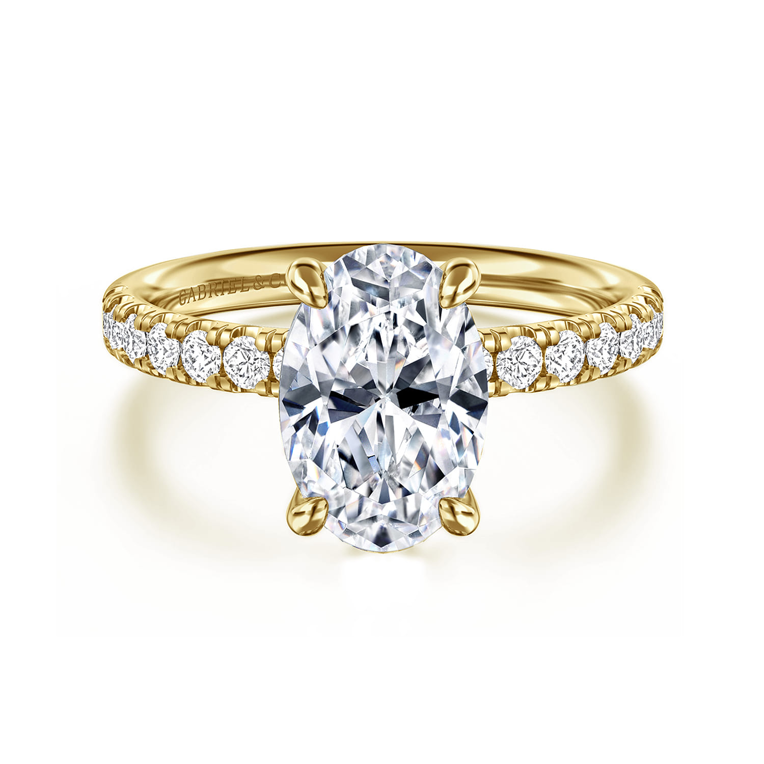 Winslow - 14K Yellow Gold Oval Diamond Engagement Ring - 0.35 ct - Shot 1
