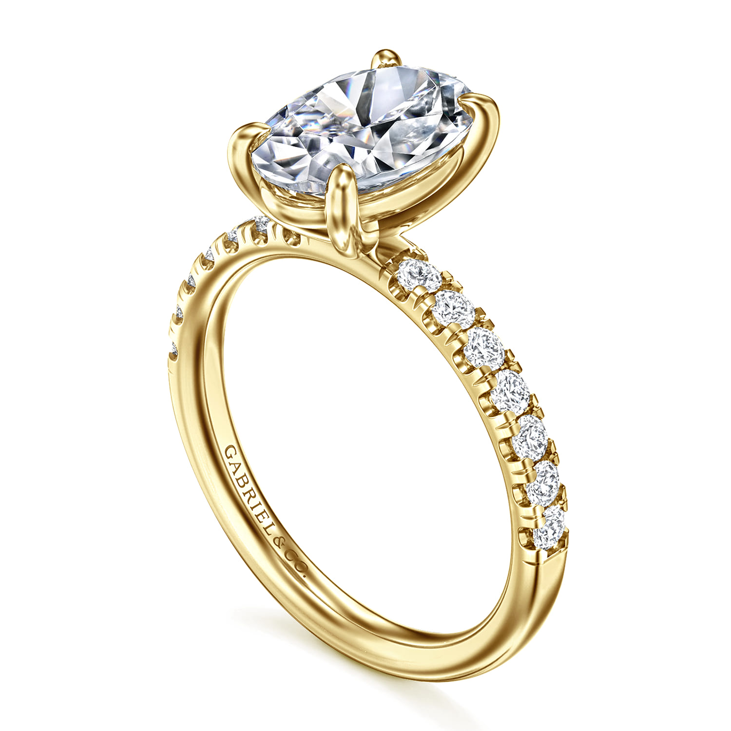 Winslow - 14K Yellow Gold Oval Diamond Engagement Ring - 0.35 ct - Shot 3