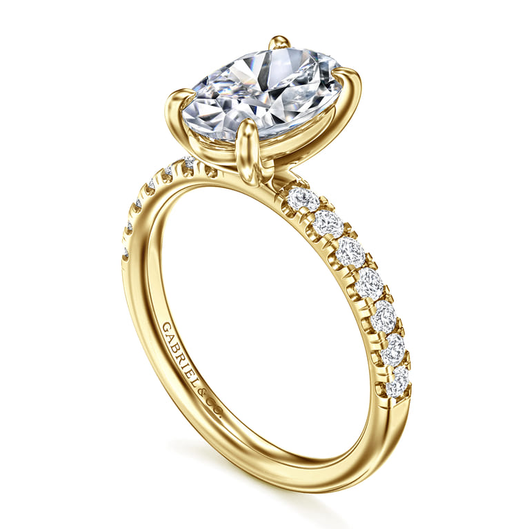 Winslow - 14K Yellow Gold Oval Diamond Engagement Ring - 0.35 ct - Shot 3