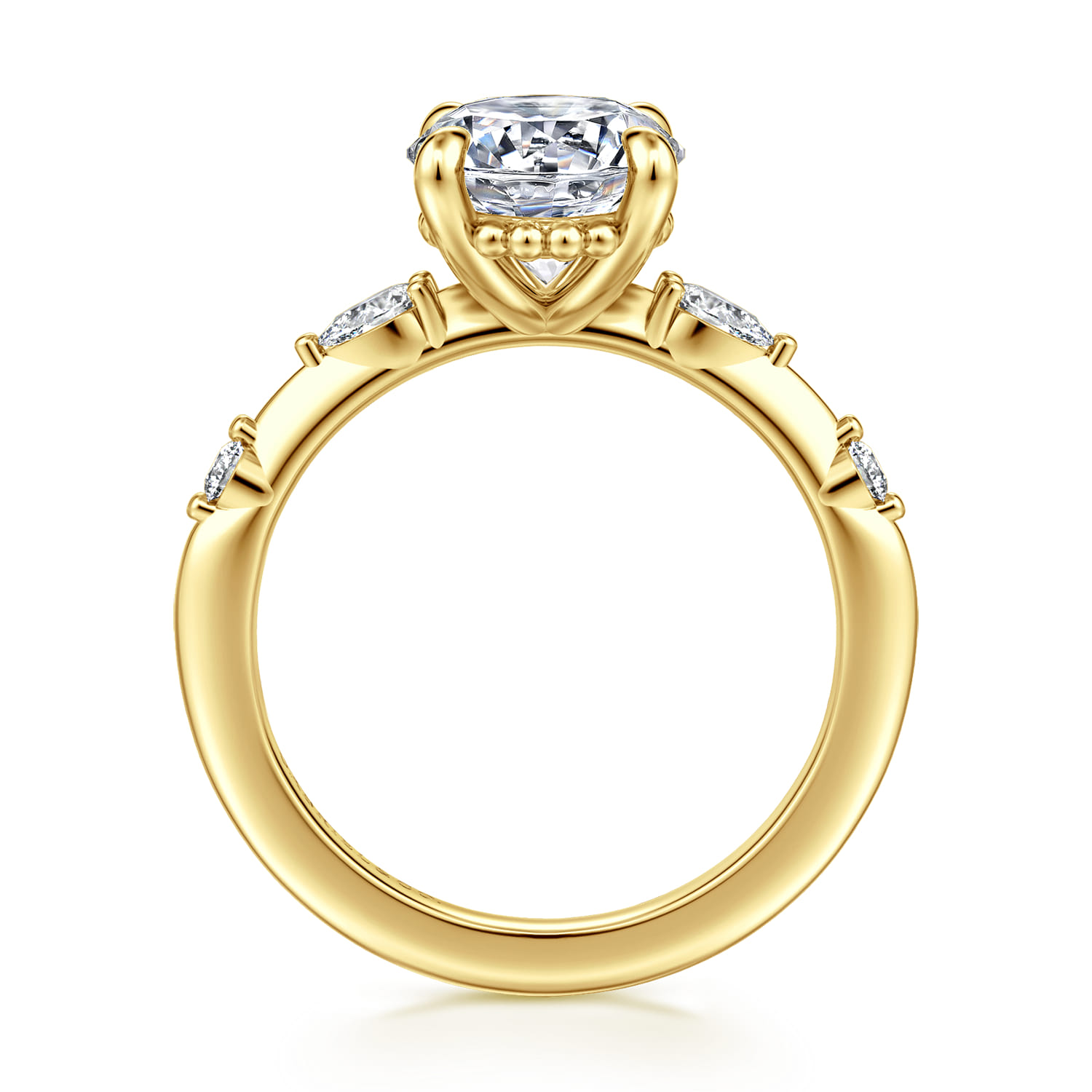 Carinna - 14K Yellow Gold Oval Diamond Engagement Ring - 0.23 ct - Shot 2