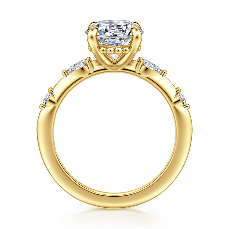 Carinna - 14K Yellow Gold Oval Diamond Engagement Ring - 0.23 ct - Shot 2