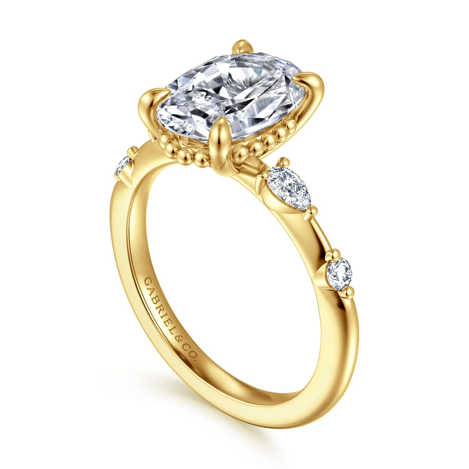Carinna - 14K Yellow Gold Oval Diamond Engagement Ring - 0.23 ct - Shot 3