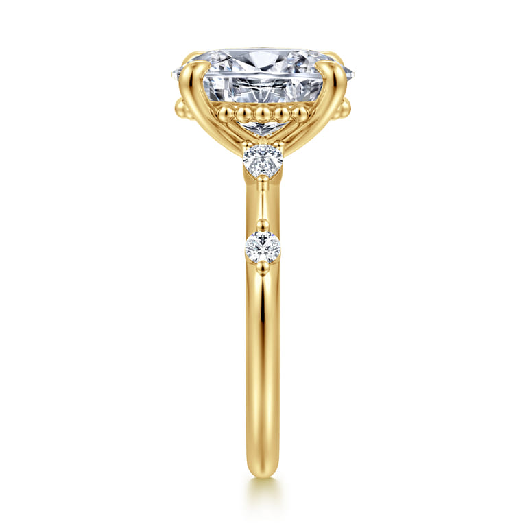 Carinna - 14K Yellow Gold Oval Diamond Engagement Ring - 0.23 ct - Shot 4
