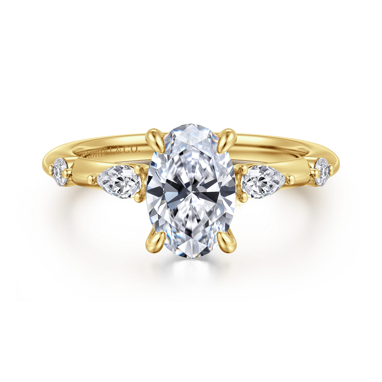Carinna - 14K Yellow Gold Oval Diamond Engagement Ring - 0.23 ct - Shot 1
