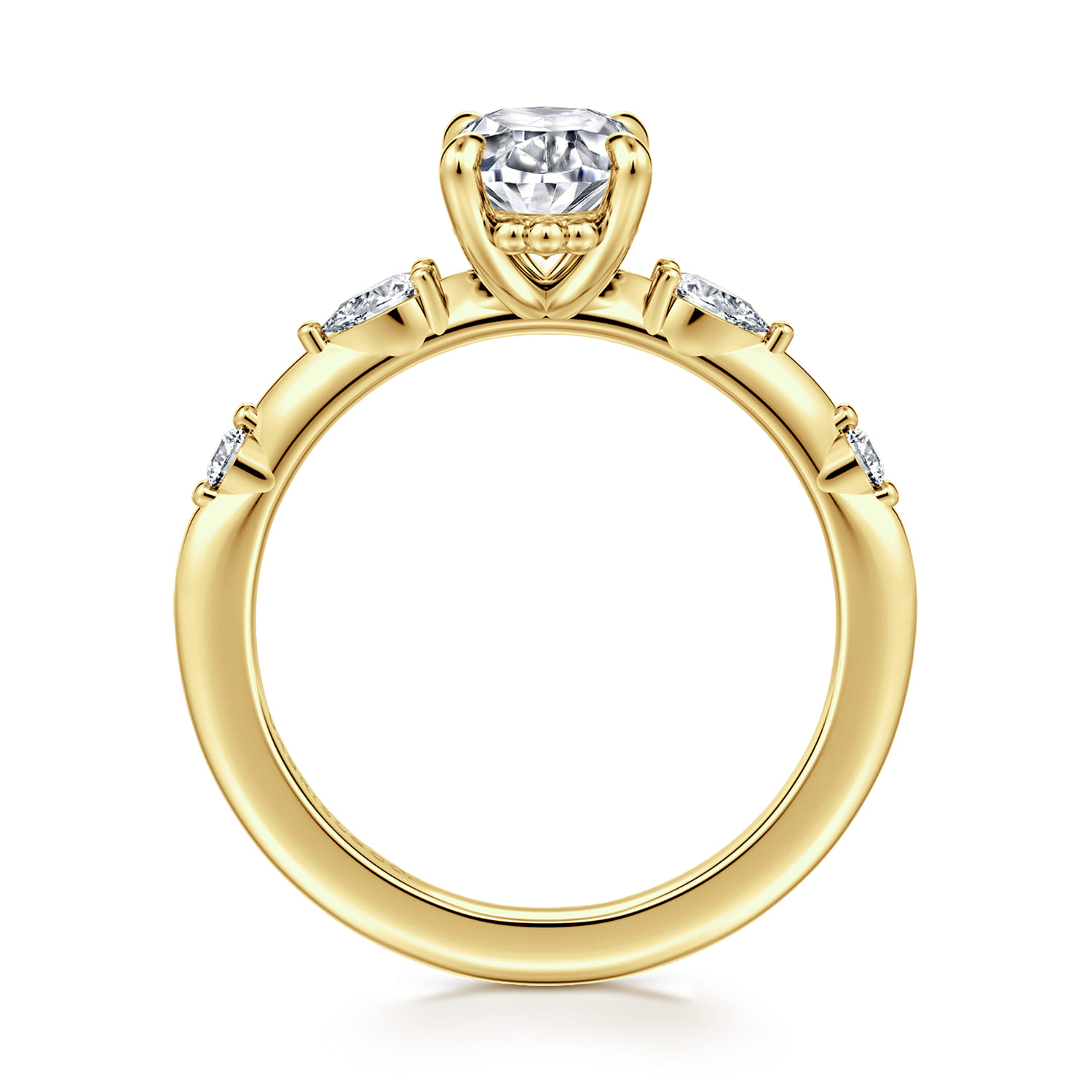 Carinna - 14K Yellow Gold Oval Diamond Engagement Ring - 0.23 ct - Shot 2