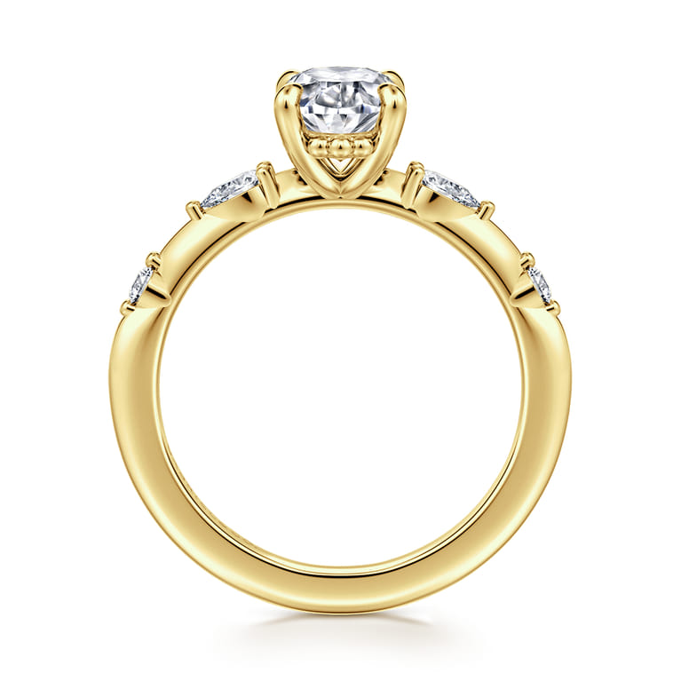 Carinna - 14K Yellow Gold Oval Diamond Engagement Ring - 0.23 ct - Shot 2