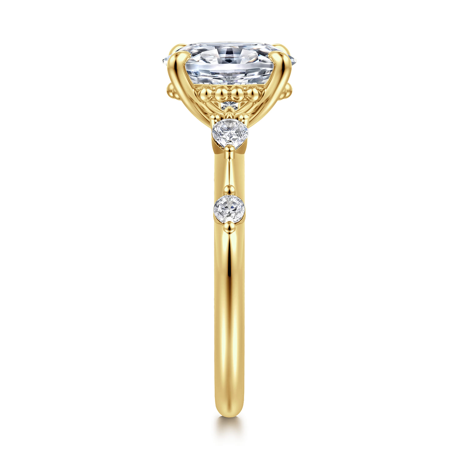 Carinna - 14K Yellow Gold Oval Diamond Engagement Ring - 0.23 ct - Shot 4