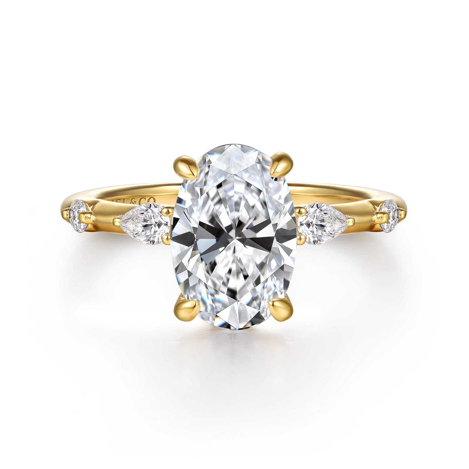 Carinna - 14K Yellow Gold Oval Diamond Engagement Ring - 0.23 ct - Shot 1