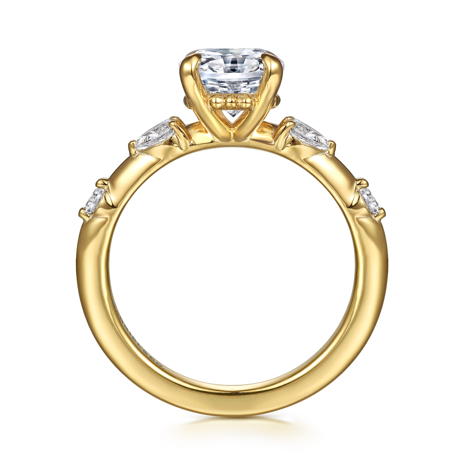 Carinna - 14K Yellow Gold Oval Diamond Engagement Ring - 0.23 ct - Shot 2