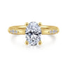 Carroline - 14K Yellow Gold Oval Diamond Engagement Ring - 0.14 ct