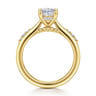 Carroline - 14K Yellow Gold Oval Diamond Engagement Ring - 0.14 ct