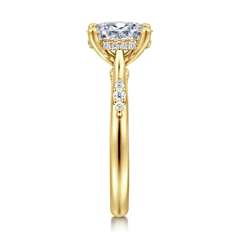 Carroline - 14K Yellow Gold Oval Diamond Engagement Ring - 0.14 ct - Shot 4