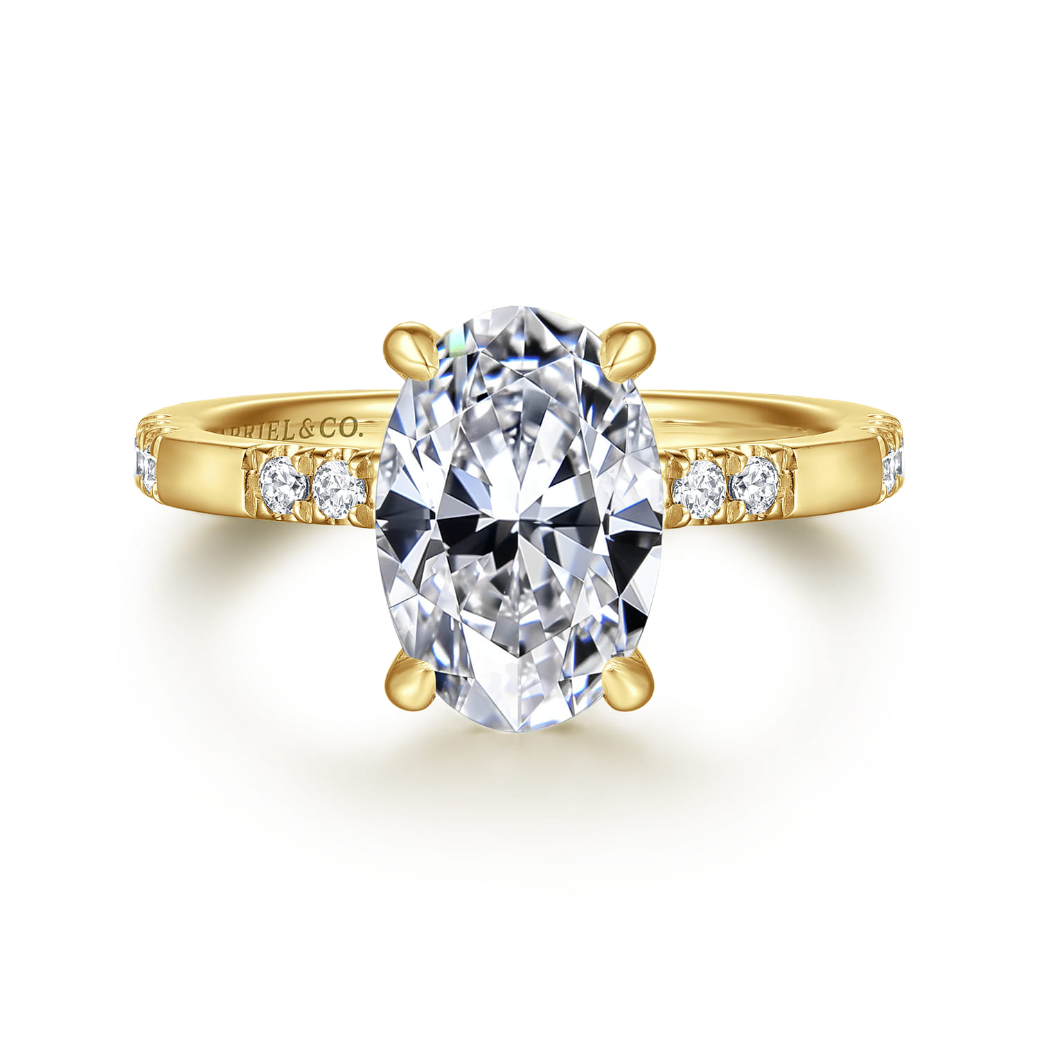 Leandra - 14K Yellow Gold Oval Diamond Engagement Ring - 0.3 ct - Shot 1