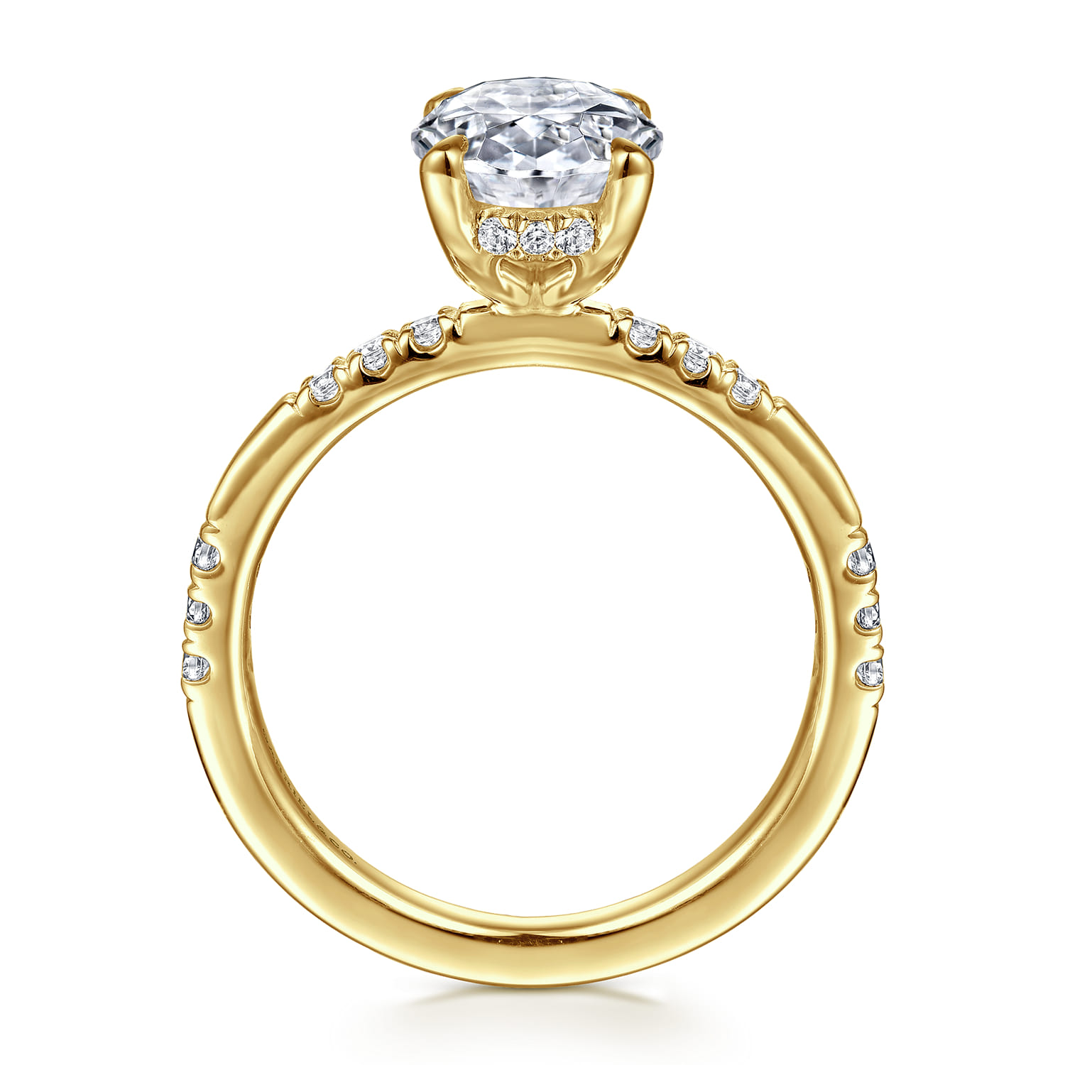 Leandra - 14K Yellow Gold Oval Diamond Engagement Ring - 0.3 ct - Shot 2