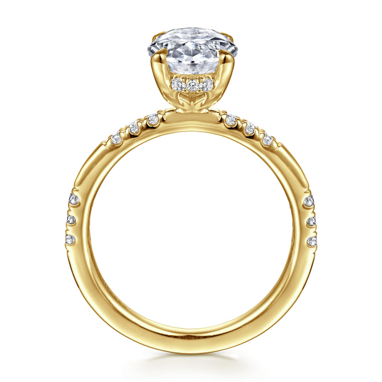 Leandra - 14K Yellow Gold Oval Diamond Engagement Ring - 0.3 ct - Shot 2