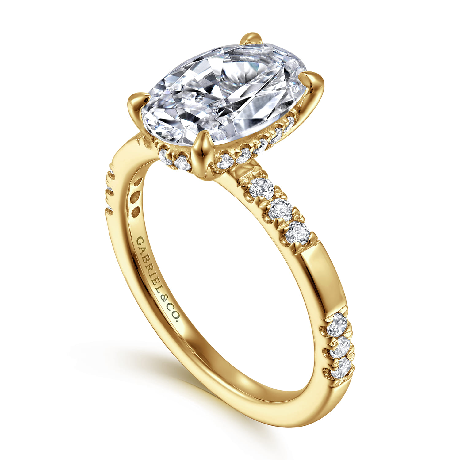 Leandra - 14K Yellow Gold Oval Diamond Engagement Ring - 0.3 ct - Shot 3