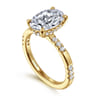 Leandra - 14K Yellow Gold Oval Diamond Engagement Ring - 0.3 ct