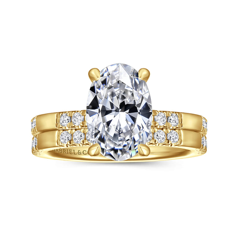 Leandra - 14K Yellow Gold Oval Diamond Engagement Ring - 0.3 ct - Shot 4