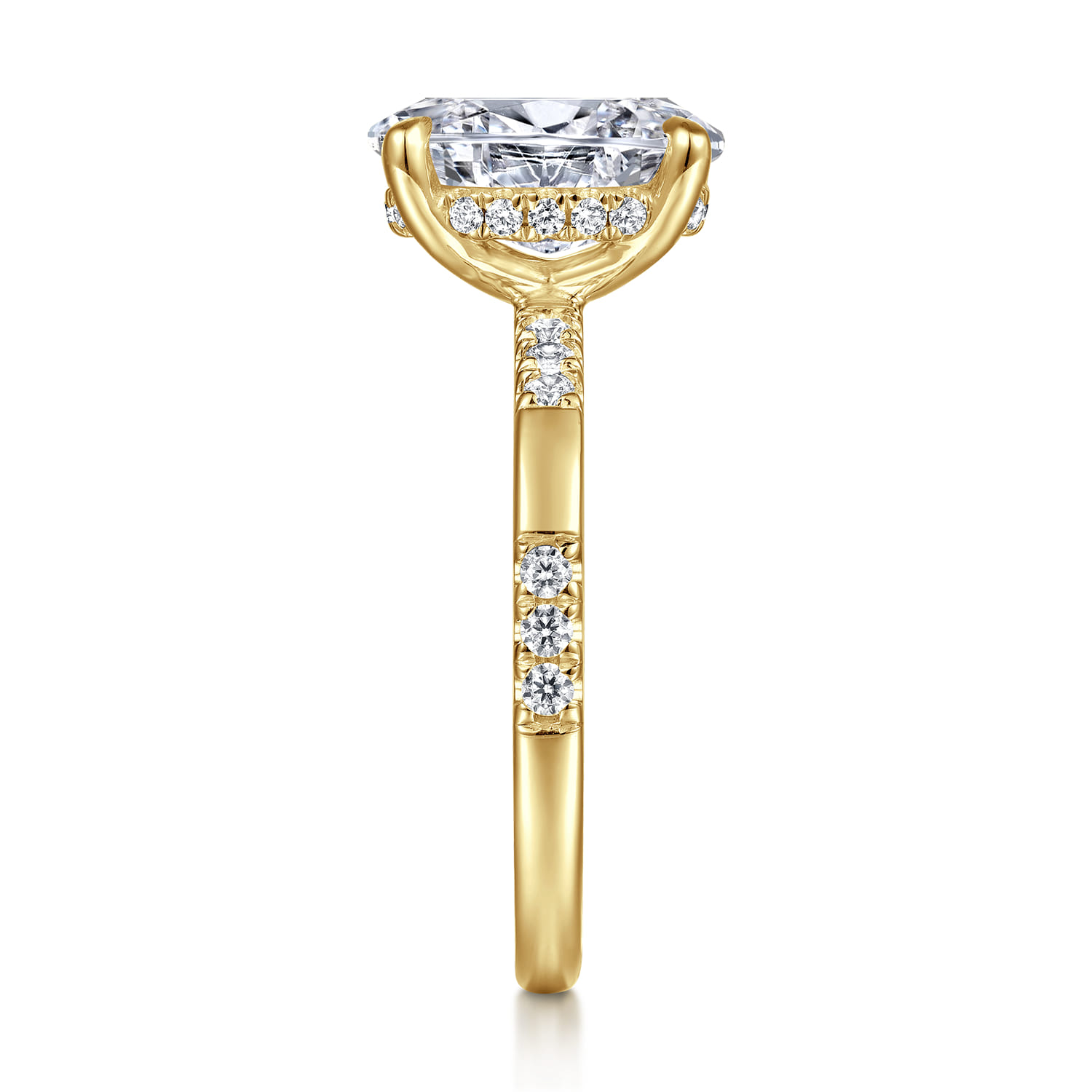 Leandra - 14K Yellow Gold Oval Diamond Engagement Ring - 0.3 ct - Shot 5