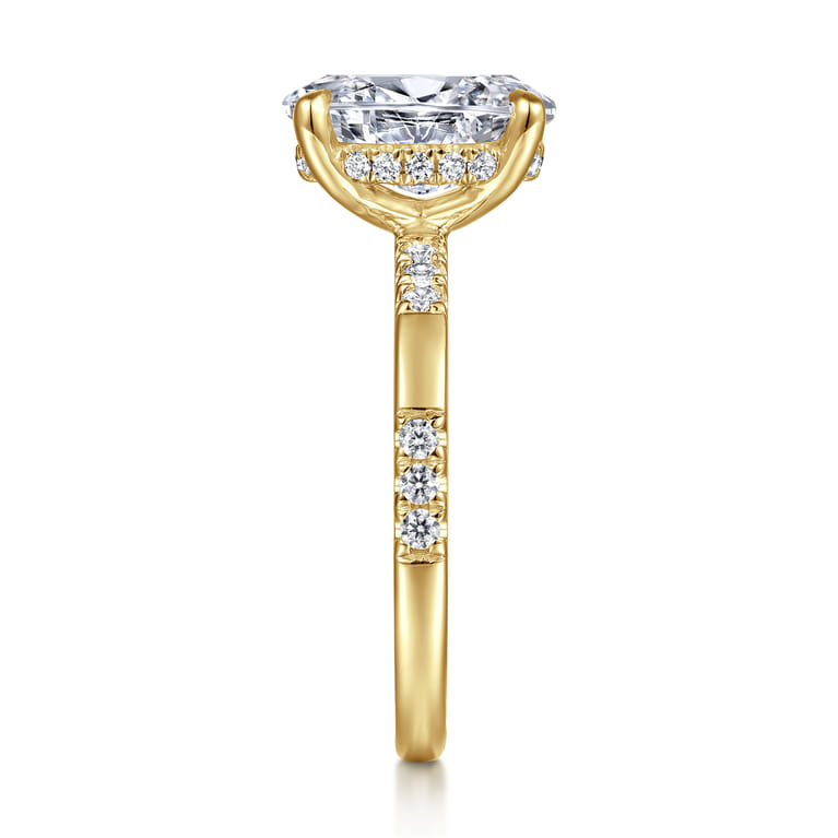 Leandra - 14K Yellow Gold Oval Diamond Engagement Ring - 0.3 ct - Shot 5