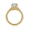 Gaia - 14K Yellow Gold Oval Lotus Diamond Engagement Ring - 0.4 ct