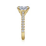 Gaia - 14K Yellow Gold Oval Lotus Diamond Engagement Ring - 0.4 ct