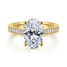 Favola - 14K Yellow Gold Oval Lotus Diamond Engagement Ring - 0.25 ct