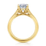 Favola - 14K Yellow Gold Oval Lotus Diamond Engagement Ring - 0.25 ct