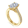 Favola - 14K Yellow Gold Oval Lotus Diamond Engagement Ring - 0.25 ct