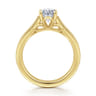Favola - 14K Yellow Gold Oval Lotus Diamond Engagement Ring - 0.25 ct